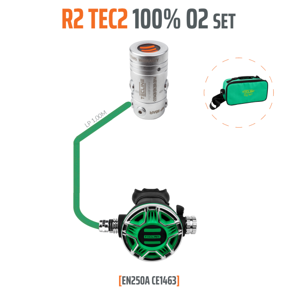 Tecline Regulator R2 TEC2 100% O2 M26x2, stage set