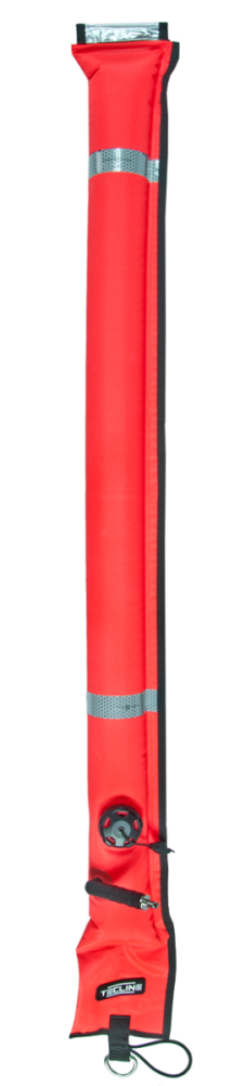 Tecline Closed buoy 11/117 cm, OPR valve, metal oral valve, with d-ring - orange