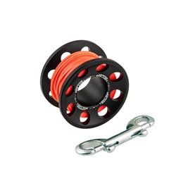Tecline Spool alu black 15 m, with SS 90 mm snap