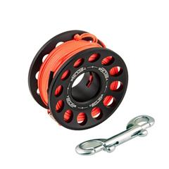 Tecline Spool alu black 30 m, with SS 90 mm snap